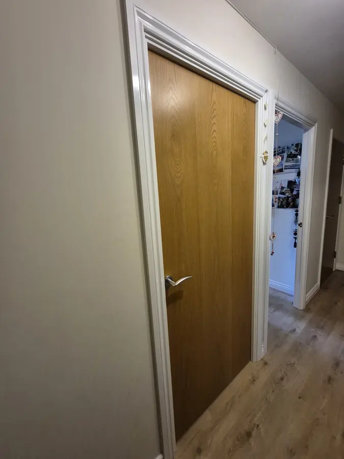 New oak fire door with intumescent strips