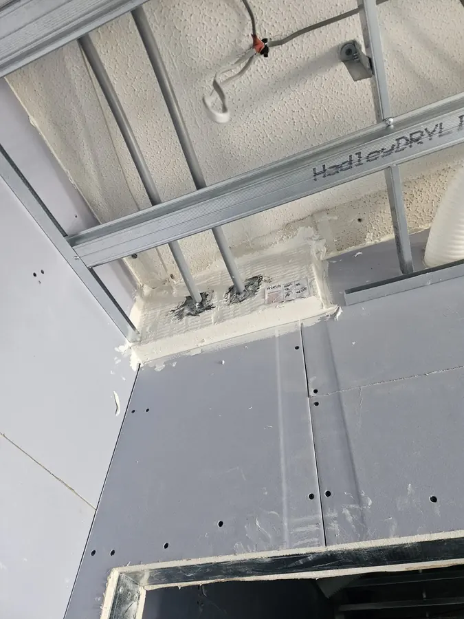 Cables through fire board, sealed